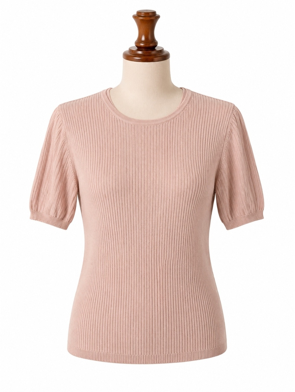August Silk 100% Silk Knit Top Blush Pink Short Sleeve Sweater Size M
